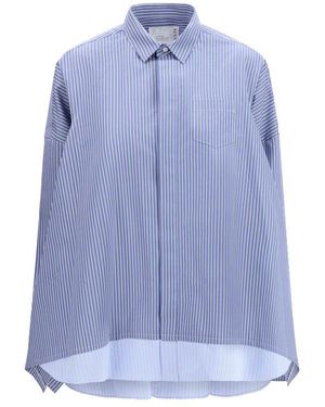Sacai Blue Cotton Pattern Shirt