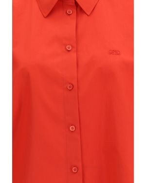 Loewe Short Sleeve Trapeze Shirt Cotton - Red