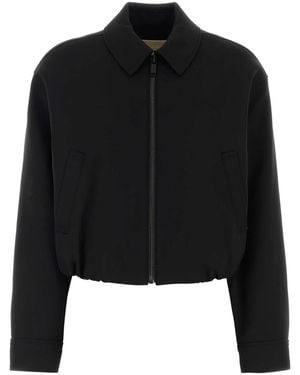 Michael Kors Black Twill Bomber Jacket