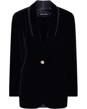 Giorgio Armani Single-Breasted Blazer - Blue