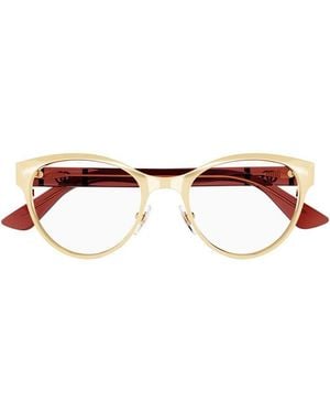 Gucci Eyeglasses Cat Eye Full Rim, - Frame And Clear Demo Lenses Lens Gg1114O003 Sunglasses - Brown