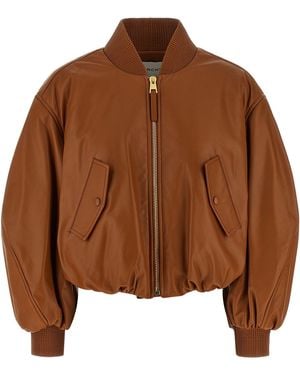 Givenchy Lamb Nappa Leather Bomber Jacket - Brown