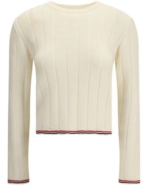 Thom Browne Ribbed Jumper - White