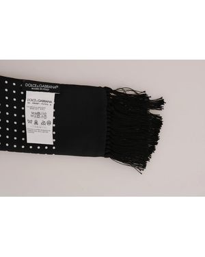 Dolce & Gabbana Cotton Silk Scarf Top T-Shirt - Black