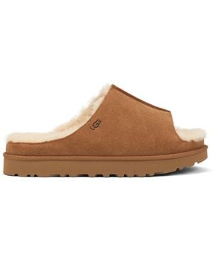 UGG Slippers Greenport Sheepskin Leather Sandal - Brown