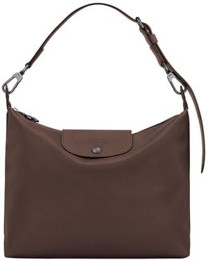 Longchamp Shoulder Bag With Clasp Closure And Logo On The Front Leather For - Brown
