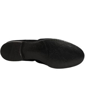 Dolce & Gabbana Suede Slip On Slippers Loafers Shoes Leather - Black