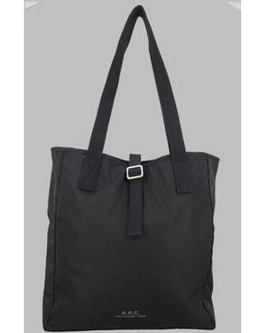 A.P.C. Tote Bag Archive Polyester Shoulder - Black