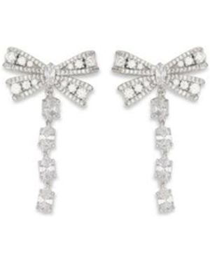 Self-Portrait Brass Earrings - White