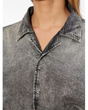 DIESEL Tie-Waist Point Collar Shirt - Grey