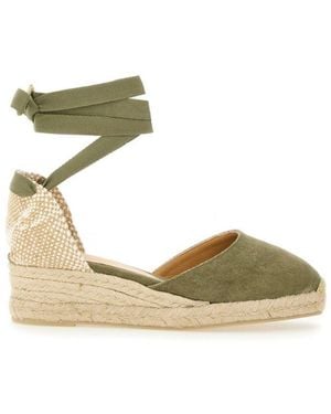 Castañer Carina /3/002 Ankle Strap Wedge Espadrilles - Green