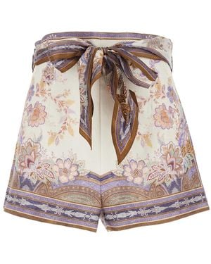 Zimmermann Shorts Luna Scarf Tie With Side Bow Closure - Multicolour