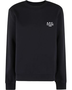 A.P.C. Long-Sleeve Organic Cotton Sweatshirt With Embroidered Logo - Black
