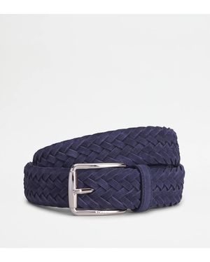 Tod's Cint. Fibbia Intreccio P.35 Calf Leather - Blue