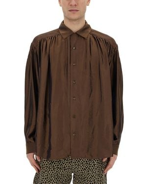 A.I.E. Oversize Shirt Cotton Lyocell - Brown