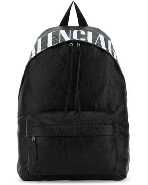 Balenciaga Leather Editor Backpack - Black