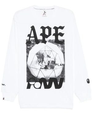 A Bathing Ape Sweatshirt Cotton T-Shirts - White