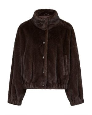 Weekend by Maxmara Short Faux-Fur Jacket Wkdanemone Polyester Bomber - Brown