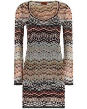 Missoni Chevron Lamé Dress - Gray