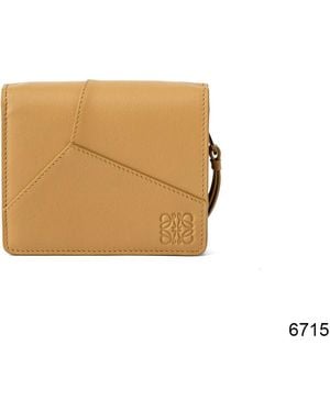 Loewe Puzzle Edge Compact Zip Wallet - Natural