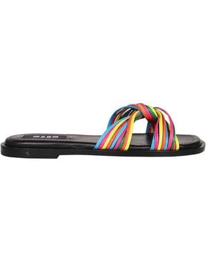 MSGM Leather Slides - Blue