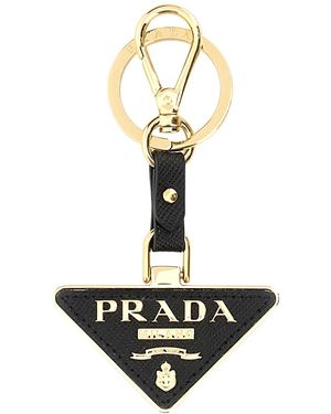 Prada Cerulean Leather Key Ring in Blue | Lyst