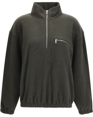 Rier Polar High-Neck Zip Jacket Fleece Wool Ovis Aries Knitwear - Grey