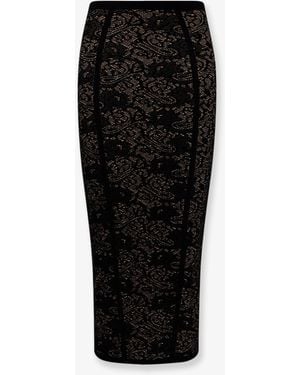 Elisabetta Franchi Embroidered Knitted Skirt Viscose - Black