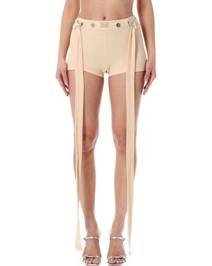Jean Paul Gaultier Ribbed Patch Shorts - Natural