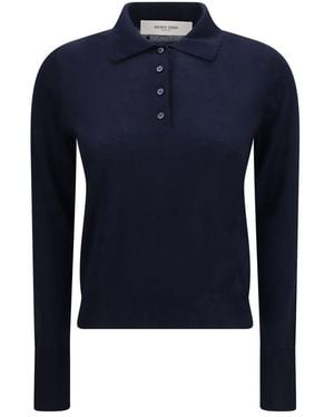 Golden Goose Blue Wool Oves Aries Dress Shirt