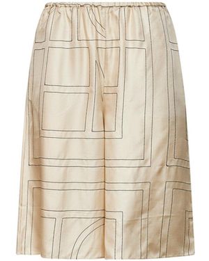 TOTEME Monogram Silk Pj Culottes - Natural