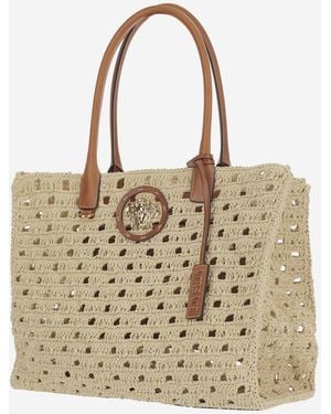 Versace Canvas Tote Bag Cotton Handbags - Metallic