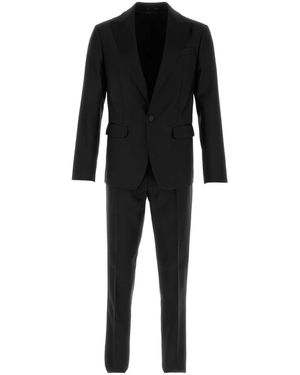 DSquared² Black Virgin Wool Blend London Suit