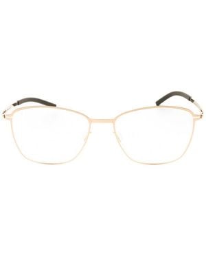 Ic! Berlin Eyeglasses Round Full Rim, Rose-Warm Frame And Clear Demo Lenses Lens Aliza2.0M1578032 - Metallic