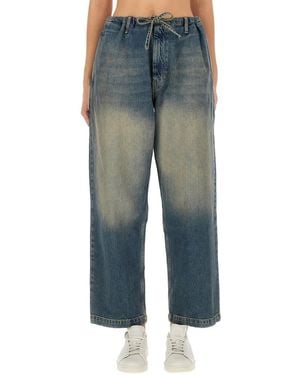 M05CH1N0 Jeans Cotton Denim Trousers - Blue
