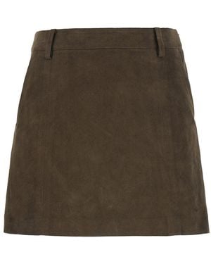 DUNST Alter-Suede Mini Skirt Polyester - Brown