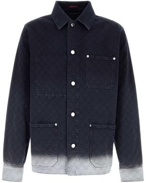 Gucci Embroidered Denim Shirt - Blue