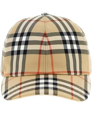 Burberry Check Cap Cotton Hat - Metallic