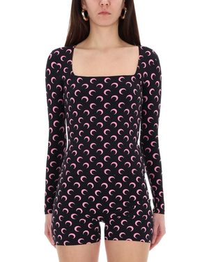 Marine Serre Long-Sleeved Top - Blue