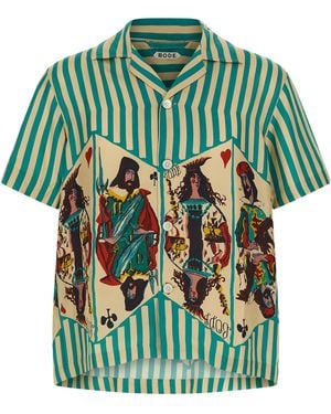 Bode Royals Shirt Silk Shirt, Blouse - Green
