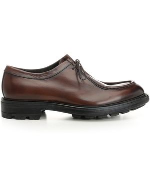 Corvari Derby Shoe Leather Lace-Up - Brown