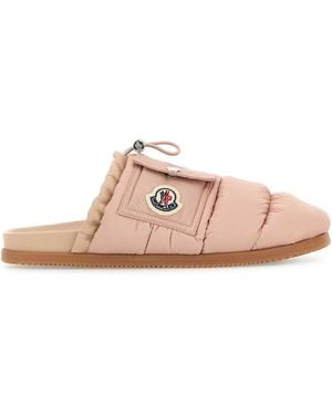 サンダル・ミュール MONCLER Mon pocket padded leather and nylon mule Rosa Mon pocket padded leather and nylon mule | Moncler | Basement 88