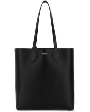 Ferragamo Leather Allover Shopping Bag - Black