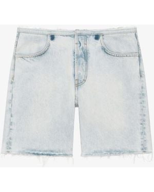 Givenchy Cutted Belt Low Rise Denim Shorts_Pale Clothing - Blue