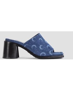 Marine Serre Regenerated Deadstock Denim Ms Pumps - Blue