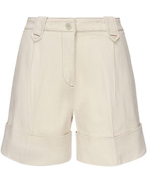 Fay Cotton Shorts With Cuff - White