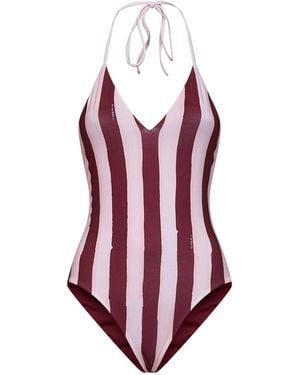 Fendi And Lycra Pequin Reversible One-Piece Swimsuit - Purple