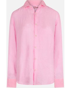 MC2 Saint Barth Water Linen Pamplona Shirt - Pink