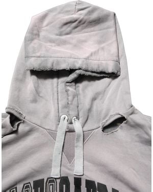 Dolce & Gabbana Graphic Hooded Sweatshirt Jumper Cotton Clothing - Grey