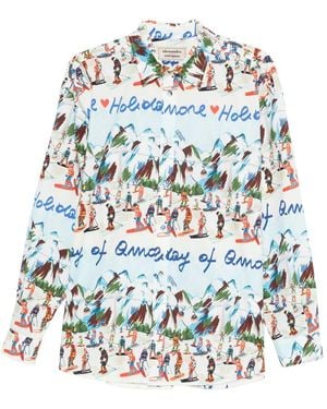 ALESSANDRO ENRIQUEZ Printed Cotton Shirt - White